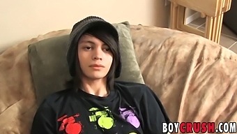 Stunning Young Gay Man Pleasuring Himself During A Sex-Related Interview