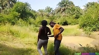 Okoro, The Diligent Hunter, Pleasures A Stunning Local African Woman In A Public Farm Setting, Risking Exposure As Her Husband'S Brother Watches From Concealment. The Encounter Is Captured On Camera For The Audience'S Viewing Pleasure