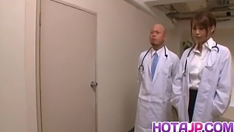 Asian Teen Arisa Ebihara Gets Treated By Doctors In A Hardcore Threesome