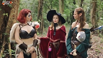 Cosplay Beauty Diana Rider In Hot D&D Action
