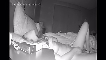 Cute Girl Masturbates In Secret With A Hidden Camera At Night