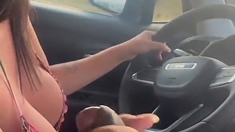Redhead Stepson Gets Sucked Off In Public By Stepmom
