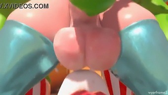 Princess Rosalina, A Futanari, Gives A Blowjob To A Horny Slut.
